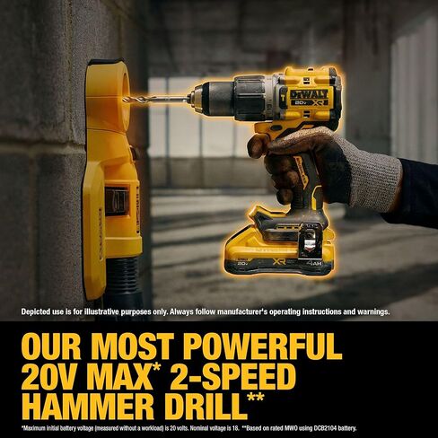 DEWALT 20V Impact Driver and Hammer Drill Cordless Power Tool Combo Kit, Includes 2 x 4ah POWERPACK ™ Batteries and a Charger, 20V MAX*XR® (DCK250QQ2) in Saudi Arabia