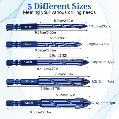 Serrated Masonry Drill Bit Set Serrated Masonry DrilMagnetic Phillips Head Drill & Screwdriver Bits Shank for Impact Drivers, Professional & DIY Use for Concrete Tile Glass Brick Ceramic Plastic Wood in Saudi Arabia