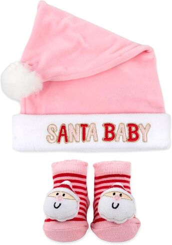 Baby Holiday 2-Piece Hat and Bootie Sock Set – Christmas Santa Hat & My First Thanksgiving Outfit Gift for Newborns & Infants in Saudi Arabia