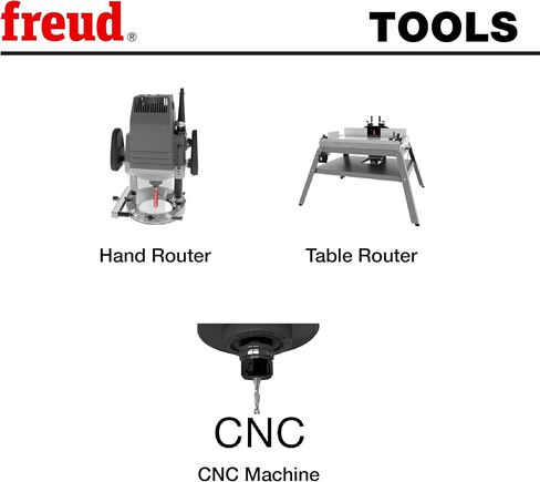 Freud 3/8" Up Spiral Router Bit with Tico Hi-Density Carbide for Maximum Performance - Ideal for Cutting Parts & Grooves, 3/8" Diameter, 1/2" Shank, 1-1/4" Carbide Height, 24,000 RPM - 75-106 in Saudi Arabia