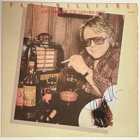 Athlon Sports CTBL-031258 وقع بول ويليامز عام 1981 & Crazy for Loving You LP غلاف الألبوم Firstline Records in Kuwait