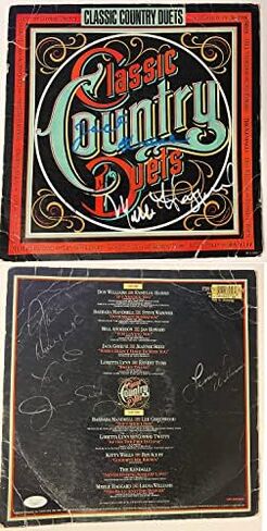 Athlon Sports CTBL-028865 Merle Haggard Jack Greene Jeannie Seely Leona Williams & Jan Howard Signed 1985 Classic Country Duets Album Cover LP Vinyl - JSA in Saudi Arabia