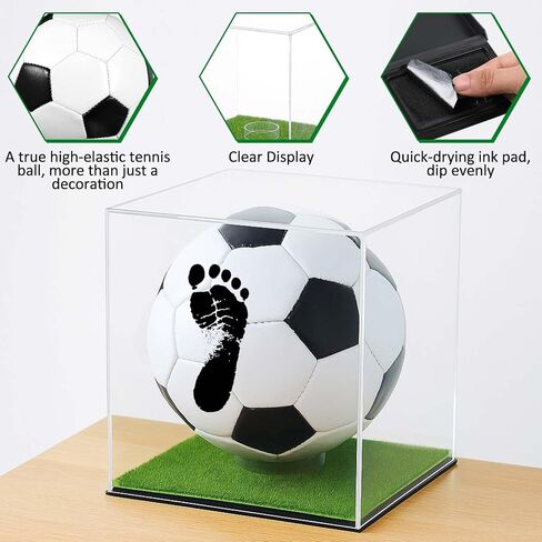 Soulchen Baby Soccer Ball Hand and Footprints Kit with Ink Pad - Newborn Footprint Keepsake for Baby Shower Favors, New Dad Gifts, Rookie of The Year First Birthday Present in Saudi Arabia