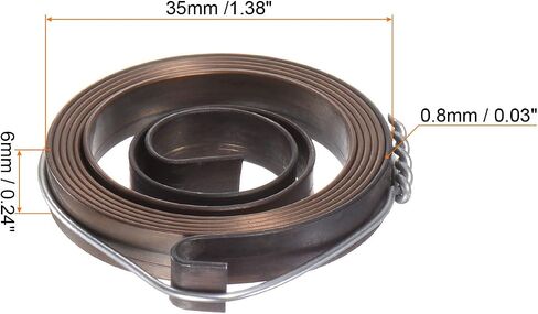 Generic Drill Press Return Spring, 35 x 6 x 0.8mm Quill Spring Feed Return Coil Spring Assembly Spring Steel Chemical Blackening Finish for Drill Press in Saudi Arabia