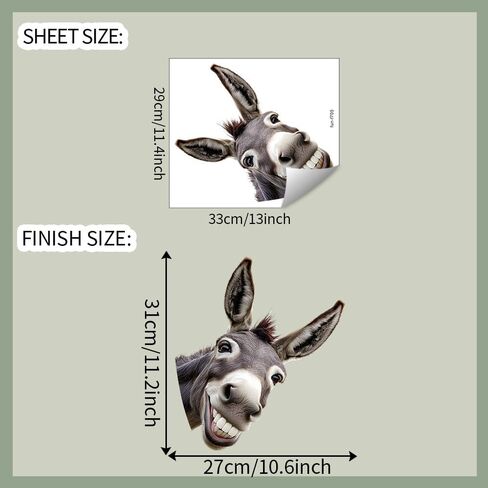 Funny Donkey & Giraffe Window Clings - Reusable Animal Stickers for Glass, Creative Wall Decals, Easy to Apply & Remove, Home Decor Stickers for Kids Room & Living Room (Art Deco, Donkey Head) in Saudi Arabia