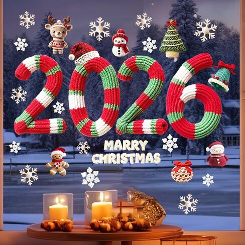 9 Sheets Christmas Cats Window Clings Reusable Kitty Animal Xmas Tree Window Decals Double Side Printed Window Stickers Glass Door Home Party Supplies Showcase Decoration in Saudi Arabia
