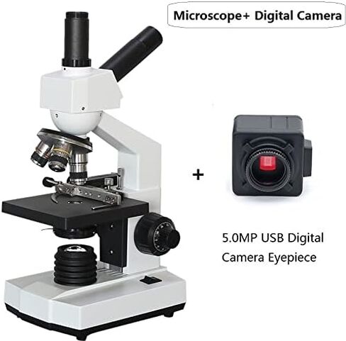 مجموعة المجهر 40X-1600X المجهر المركب 5.0MP USB كاميرا رقمية عدسة المجهر محولات (فقط المجهر 1600X) (كاميرا المجهر 1600X) in Saudi Arabia