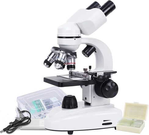 Binocular Microscope 40X-20000X with WF10X & WF50X Eyepieces, Dual LED Illumination, Cell Phone Holder for Adults & Hobbyists in Saudi Arabia
