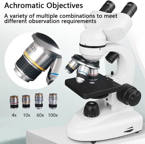 Binocular Microscope 40X-20000X with WF10X & WF50X Eyepieces, Dual LED Illumination, Cell Phone Holder for Adults & Hobbyists in Saudi Arabia