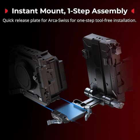 SMALLRIG Upgraded V Mount Battery Plate Kit, w/QR Plate for Arca, LCD Screen Protector & Cable Clips, D-Tap & USB-C Supply, All-in One Camera Video Rig for Mirrorless/DSLR, for NEEWER V Mount Battery in Saudi Arabia