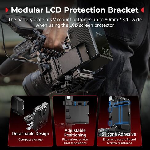 SMALLRIG Upgraded V Mount Battery Plate Kit, w/QR Plate for Arca, LCD Screen Protector & Cable Clips, D-Tap & USB-C Supply, All-in One Camera Video Rig for Mirrorless/DSLR, for NEEWER V Mount Battery in Saudi Arabia