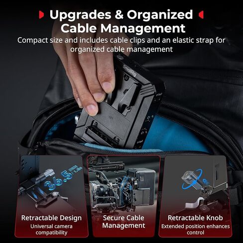 SMALLRIG Upgraded V Mount Battery Plate Kit, w/QR Plate for Arca, LCD Screen Protector & Cable Clips, D-Tap & USB-C Supply, All-in One Camera Video Rig for Mirrorless/DSLR, for NEEWER V Mount Battery in Saudi Arabia
