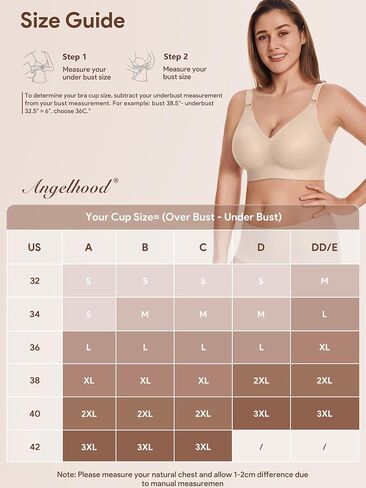 Angelhood Nursing Bras for Breastfeeding, Seamless Wireless Bra Push up | Lace Nursing Maternity Bralette for Pregnancy,Full Coverage Bra,Wireless Bras for Pregnancy,Adjustable Wide Straps in Saudi Arabia