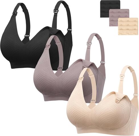 Angelhood Nursing Bras for Breastfeeding, Seamless Wireless Bra Push up | Lace Nursing Maternity Bralette for Pregnancy,Full Coverage Bra,Wireless Bras for Pregnancy,Adjustable Wide Straps in Saudi Arabia