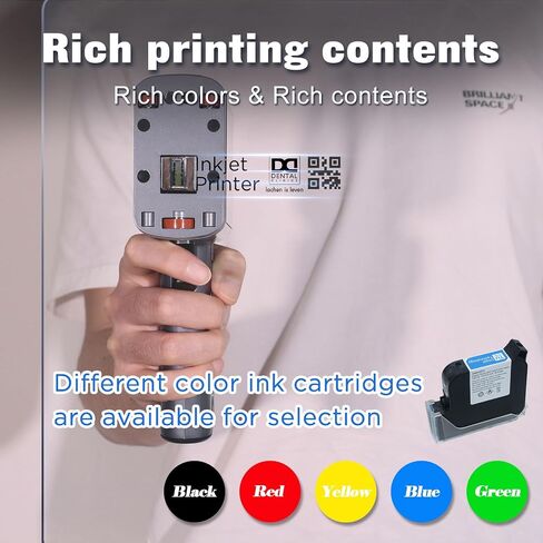 Handheld Inkjet Printer with 42ml Quick-Drying Ink Cartridge for Text/Date/Barcode/Logo, Metal Body, 4.3" Touch Screen, Print Height 0.08"-0.5", Portable Industrial Coding Machine ZM-C120L in Saudi Arabia
