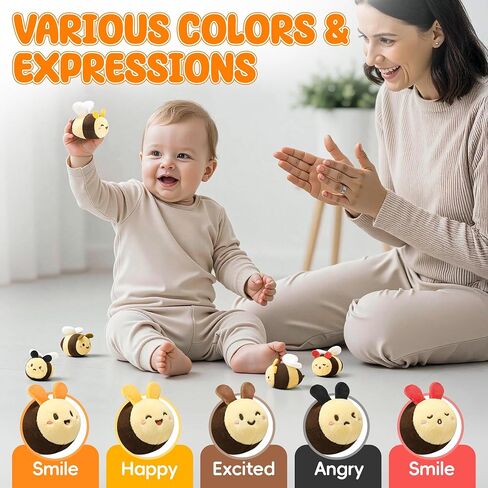 Baby Toys 6-12 Months - Beehive Infant Toy with 5 Sensory Bees Stuffed Animals, Crinkle, Rattle, Mirror & Music, Montessori Toys for 6 7 8 9 10 11 12 Month Old Baby Boys Girls Birthday Christmas Gift in Saudi Arabia