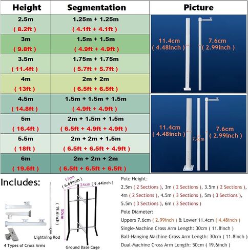 Dome Camera Surveillance Pole and Bracket Stand Kit for Home Security,Adjustable Height for Various Cameras (H 400cm/13ft(2 Sections)) in Saudi Arabia