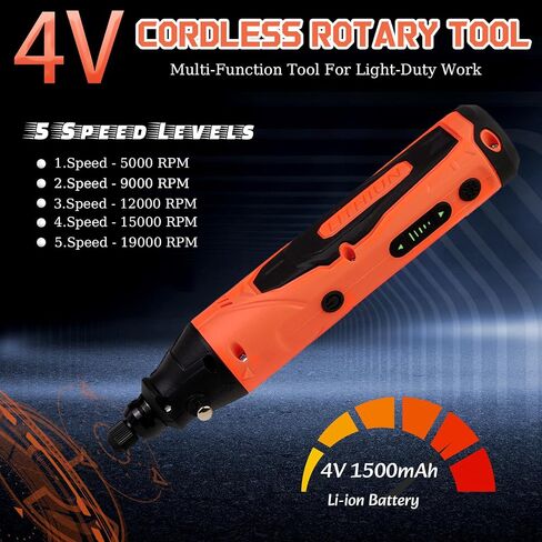 4-in-1 Mini Cordless Rotary Tool Set,5-speed USB Charging with 90 Accessories,4V Multi-Purpose Electric Rotary Tool for Sanding,Polishing,Drilling,Etching,Engraving,DIY Crafts in Saudi Arabia