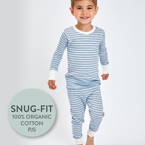 HonestBaby 4 Piece Pajamas Sleepwear Pjs 100% Organic Cotton for Infant Baby and Toddler Boys, Girls, Unisex in Saudi Arabia