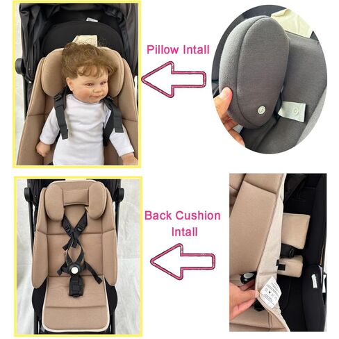 مقعد وسادة مبطن متوافق مع عربات الأطفال Uppababy Vista V2 وCruz، مع وسادة دعم الرأس ودعم إسفين، قماش صديق للبشرة (رمادي داكن) in Kuwait