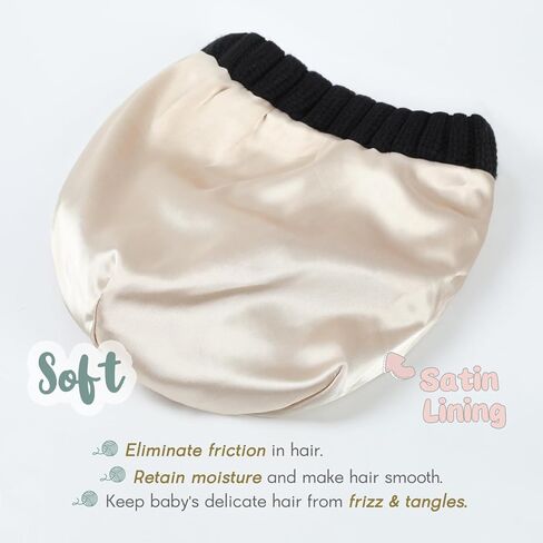 قبعة صغيرة مبطنة بالساتان للأطفال قبعة شتوية للأطفال الأولاد والبنات قبعة دافئة للأطفال مع آذان بوم بوم مزدوجة من 1 إلى 7 سنوات in Kuwait