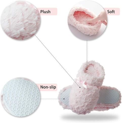 شبشب نسائي رقيق من Tofern، شبشب ناعم من الفانيلا ذو الذاكرة، حذاء منزلي دافئ للغاية ومريح مع نعل كتم مضاد للانزلاق للسيدات والفتيات in Kuwait