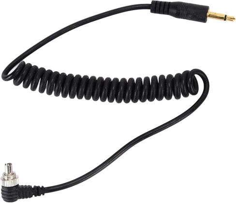 Keenso Fast Response Camera Flash Cable with Reinforced Screw Lock, 2pcs Flash PC Coiled Sync Cord, Suitable for Most Cameras in Saudi Arabia