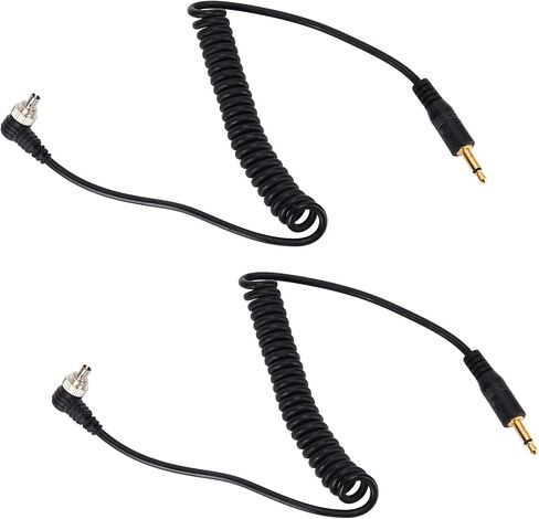 Keenso Fast Response Camera Flash Cable with Reinforced Screw Lock, 2pcs Flash PC Coiled Sync Cord, Suitable for Most Cameras in Saudi Arabia