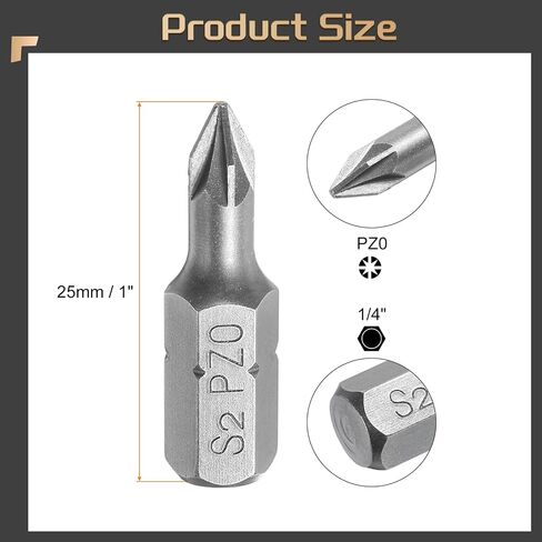 HARFINGTON 2pcs PZ3 Screwdriver Bits 1/4" Hex Shank Magnetic Head 1" Length S2 Steel Phillips Slotted Drill Bits for Repair Work Electric Screw Driver in Saudi Arabia