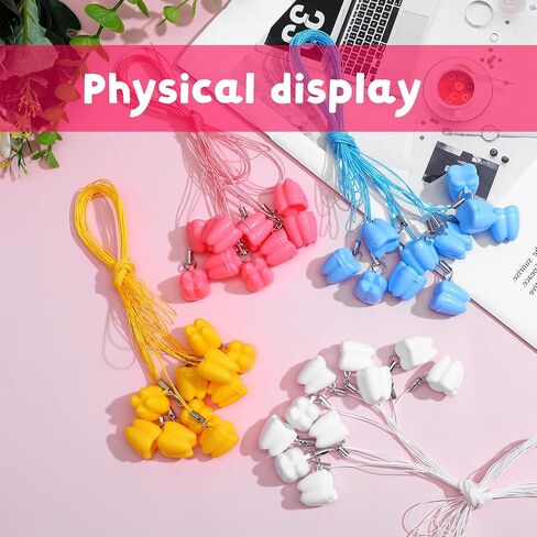 Teeth Saver Necklace 40 Pack Milk Tooth Storage Box Tooth Fairy Box Lost Teeth Holder Container Colorful Lovely Tooths Necklace Cases for Kids Keepsake Ornaments Treasure Party Supply Accessories in Saudi Arabia