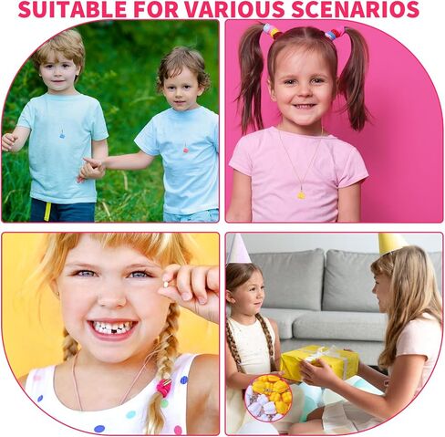 Teeth Saver Necklace 40 Pack Milk Tooth Storage Box Tooth Fairy Box Lost Teeth Holder Container Colorful Lovely Tooths Necklace Cases for Kids Keepsake Ornaments Treasure Party Supply Accessories in Saudi Arabia