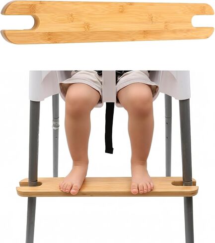 مسند قدم للكرسي العالي من PandaEar من أجل IKEA Antilop، مسند قدم من خشب الخيزران الطبيعي بارتفاع قابل للتعديل مع زوايا دائرية، ملحقات كرسي الأطفال العالي in Saudi Arabia