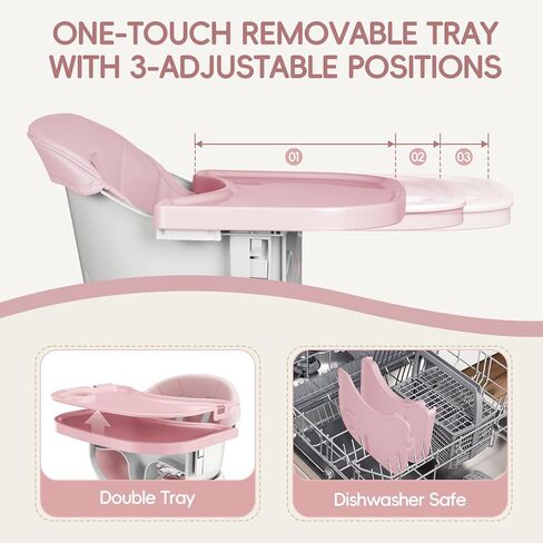 كرسي مرتفع 8 في 1 للرضع والأطفال الصغار، يتحول إلى مقعد معزّز لتناول الطعام، مجموعة طاولة وكرسي للأطفال، طاولة مكعبات بناء، طاولة تعلم للأطفال، صينية مزدوجة قابلة للإزالة، رمادي in Kuwait