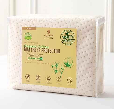 Organic Cotton Crib Mattress Protector – Waterproof Fitted Mattress Pad Cover – Soft Quilted 380 GSM – Standard Crib Mattress Size in Saudi Arabia