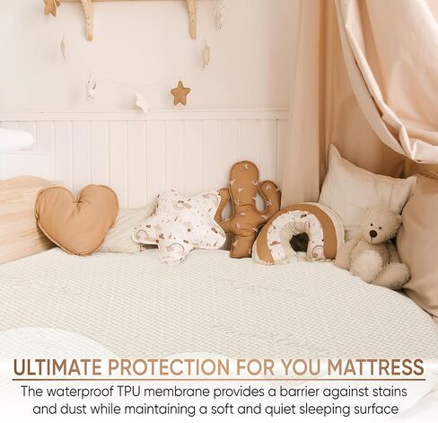 Organic Cotton Crib Mattress Protector – Waterproof Fitted Mattress Pad Cover – Soft Quilted 380 GSM – Standard Crib Mattress Size in Saudi Arabia