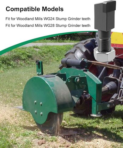 12 قطعة 2-7/8 بوصة طول × 11/16 بوصة عرض أسنان طاحونة الجذع تناسب مطاحن الغابات WG24 WG28، مع صواميل 5/8 بوصة in Saudi Arabia