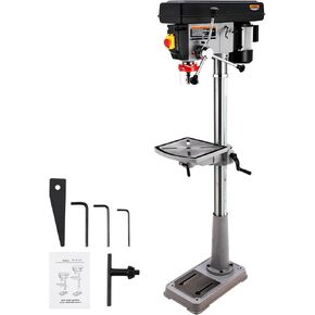 15 in Floor Drill Press, 7.5 Amp 120V Pure Copper Motor, 288-3084 RPM Variable Speed Cast Iron Bench Drill Press, 0-45° Tilting Worktable, Tabletop Drilling Machine for Wood Metal in Kuwait