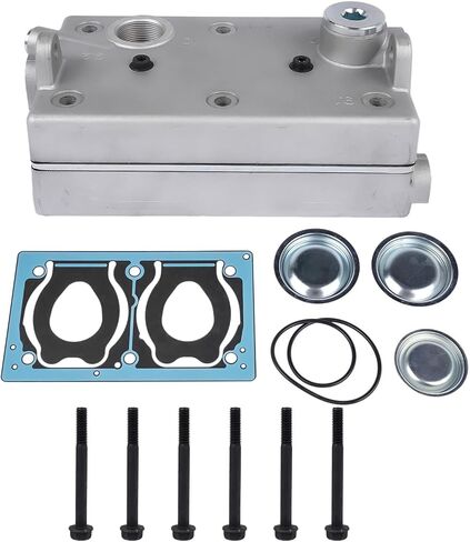 1732080 Air Brake Compressor Cylinder Head Kit Replacement for Paccar CF75 New Model / MX13 / MX11, Replace# 9125189222 1696200 1805490 GELUOXI in Saudi Arabia