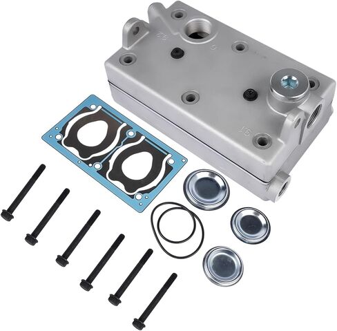 1732080 Air Brake Compressor Cylinder Head Kit Replacement for Paccar CF75 New Model / MX13 / MX11, Replace# 9125189222 1696200 1805490 GELUOXI in Saudi Arabia