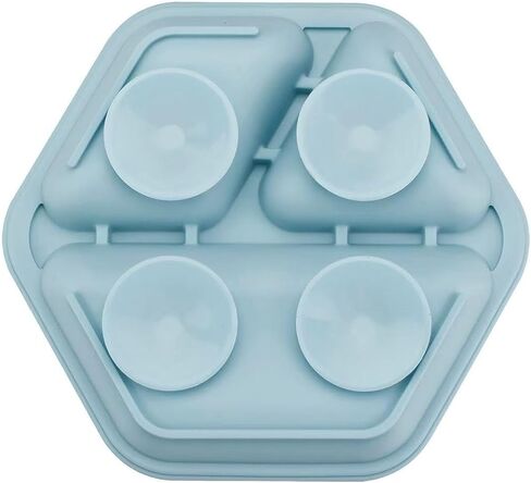 PandaEar 3 Pack Toddler Plates, Hexagon Divided Suction Plates for Baby, 100% Food Grade Silicone Baby Plates, Non-Slip, Baby Led Weaning Supplies, Microwave & Dishwasher Safe in Saudi Arabia
