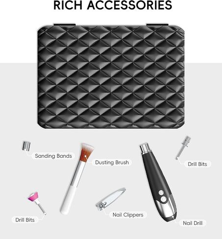 Portable Nail Dust Collector Deluxe Kit, Rechargeable Cordless Nail Quiet Vacuum Fan Cleaner with Mirror & Reusable Filters, Rich Nail Tech Tools, Compact Travel Size, Best Gifts for Women Teen Girls in Saudi Arabia
