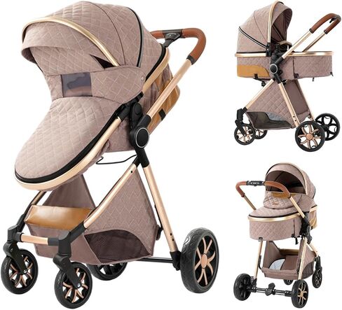 Baby Stroller 2 in 1 Baby Prams Pushchair Function, Foldable, Portable, Safe & Comfortable, for Infant Toddler Aged 0-36 Months (White) in Saudi Arabia