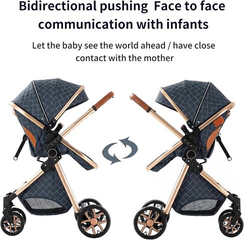 Baby Stroller 2 in 1 Baby Prams Pushchair Function, Foldable, Portable, Safe & Comfortable, for Infant Toddler Aged 0-36 Months (White) in Saudi Arabia