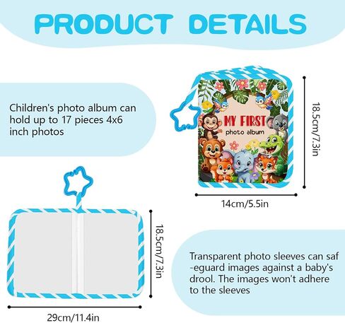 Baby Photo Album, My First Family Soft Photo Album For Baby, Woodland Animals Babies Cloth Photo Book Memory Keepsake Shower, First Year Babies Gift Pictures Holds for Newborn Toddler Kids 5.5x7inches in Kuwait