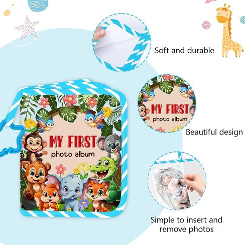 Baby Photo Album, My First Family Soft Photo Album For Baby, Woodland Animals Babies Cloth Photo Book Memory Keepsake Shower, First Year Babies Gift Pictures Holds for Newborn Toddler Kids 5.5x7inches in Kuwait