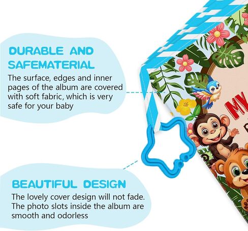 Baby Photo Album, My First Family Soft Photo Album For Baby, Woodland Animals Babies Cloth Photo Book Memory Keepsake Shower, First Year Babies Gift Pictures Holds for Newborn Toddler Kids 5.5x7inches in Kuwait
