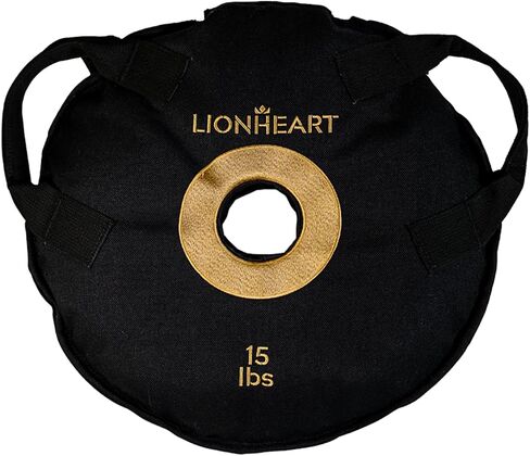 مجموعة لوحات وزن كيس الرمل من Lionheart | أكياس الرمل للتمرين | لوحات ممتصة للصدمات لصالة الألعاب الرياضية المنزلية | حقيبة رمل مناسبة للسفر للياقة البدنية وتدريب الأثقال | أطباق غير مملوءة 10، 15، 25، 35، 45 رطلاً (مجموعة من 2) in Kuwait