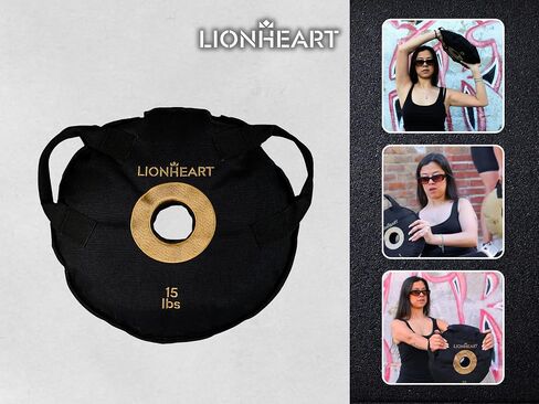 مجموعة لوحات وزن كيس الرمل من Lionheart | أكياس الرمل للتمرين | لوحات ممتصة للصدمات لصالة الألعاب الرياضية المنزلية | حقيبة رمل مناسبة للسفر للياقة البدنية وتدريب الأثقال | أطباق غير مملوءة 10، 15، 25، 35، 45 رطلاً (مجموعة من 2) in Kuwait