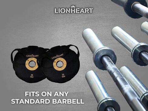 مجموعة لوحات وزن كيس الرمل من Lionheart | أكياس الرمل للتمرين | لوحات ممتصة للصدمات لصالة الألعاب الرياضية المنزلية | حقيبة رمل مناسبة للسفر للياقة البدنية وتدريب الأثقال | أطباق غير مملوءة 10، 15، 25، 35، 45 رطلاً (مجموعة من 2) in Kuwait