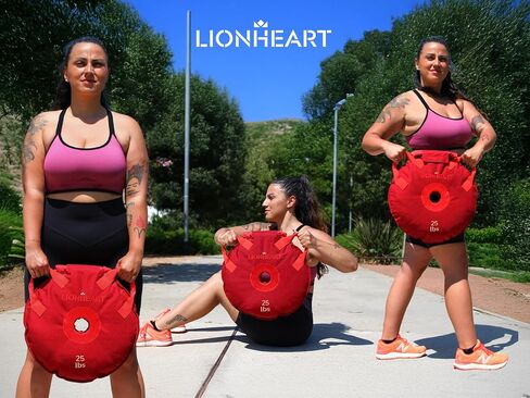 مجموعة لوحات وزن كيس الرمل من Lionheart | أكياس الرمل للتمرين | لوحات ممتصة للصدمات لصالة الألعاب الرياضية المنزلية | حقيبة رمل مناسبة للسفر للياقة البدنية وتدريب الأثقال | أطباق غير مملوءة 10، 15، 25، 35، 45 رطلاً (مجموعة من 2) in Kuwait